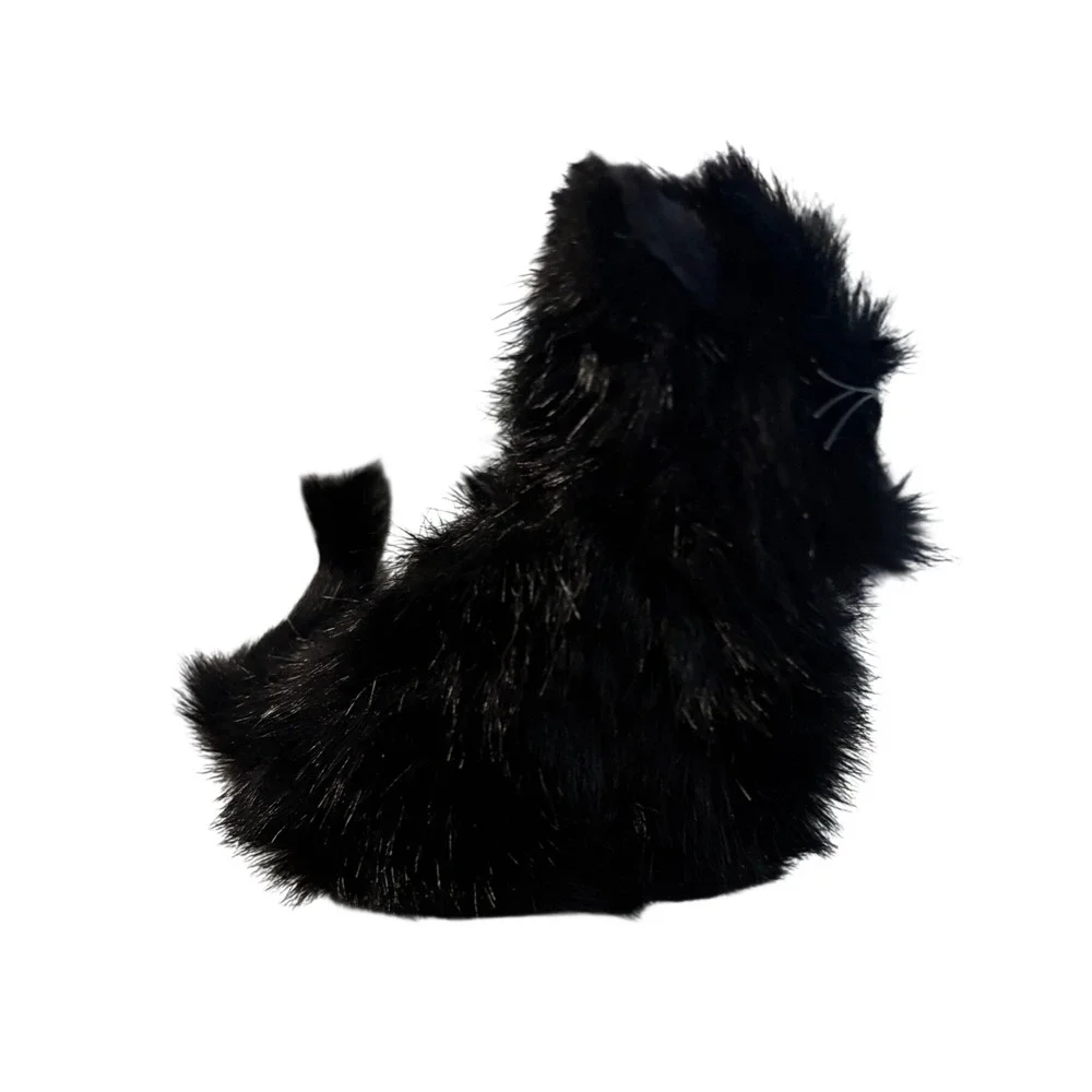 American Girl Licorice Tuxedo Cat Plush Black Fur Pink Butterfly Feather Bed